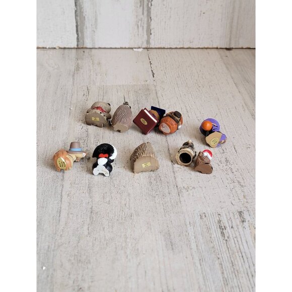 Miniature friends of forest raccoons squirrel Hedgehog owl unique set figure - Picture 12 of 12